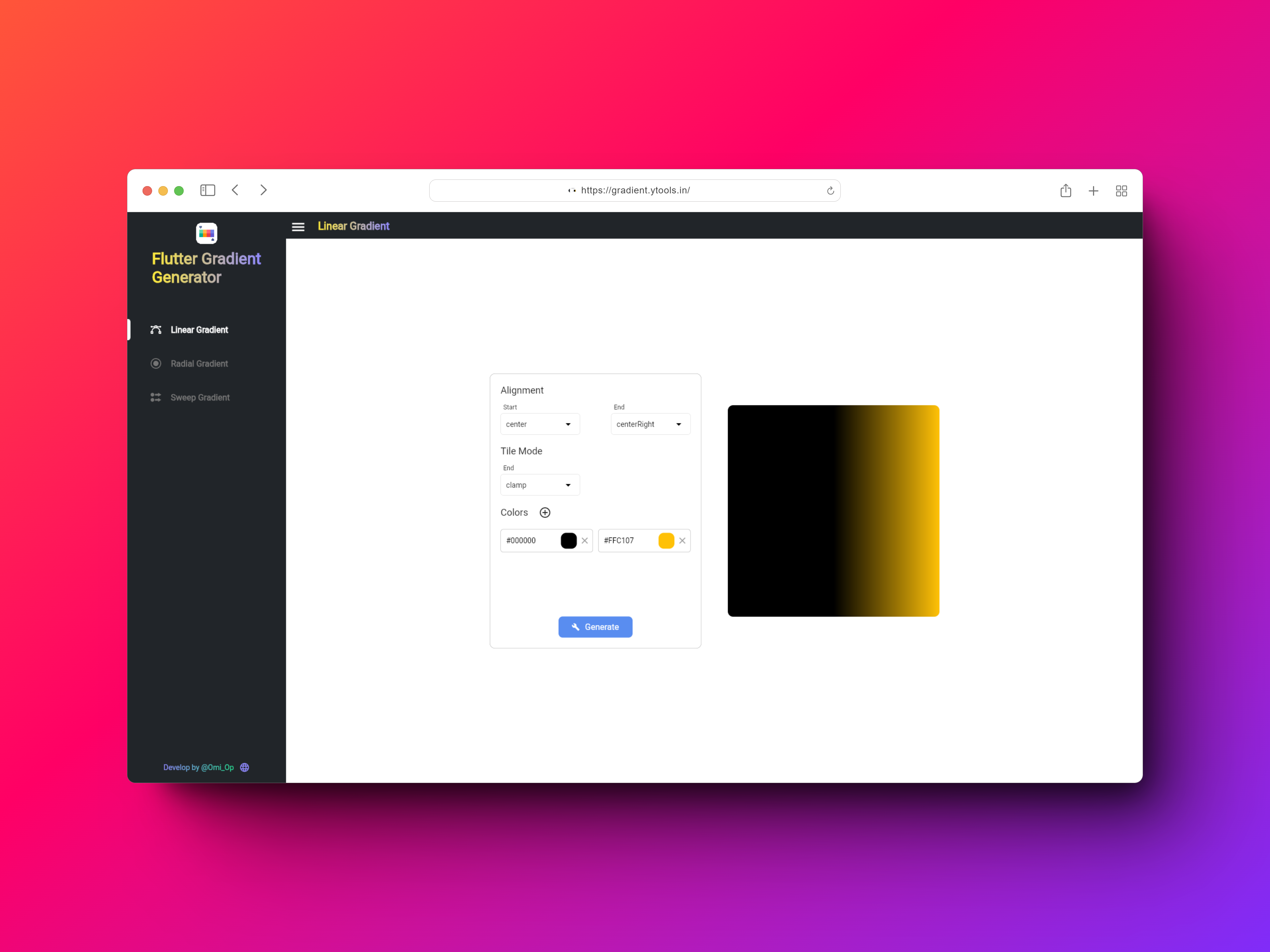 ✨ Flutter Gradient Generator